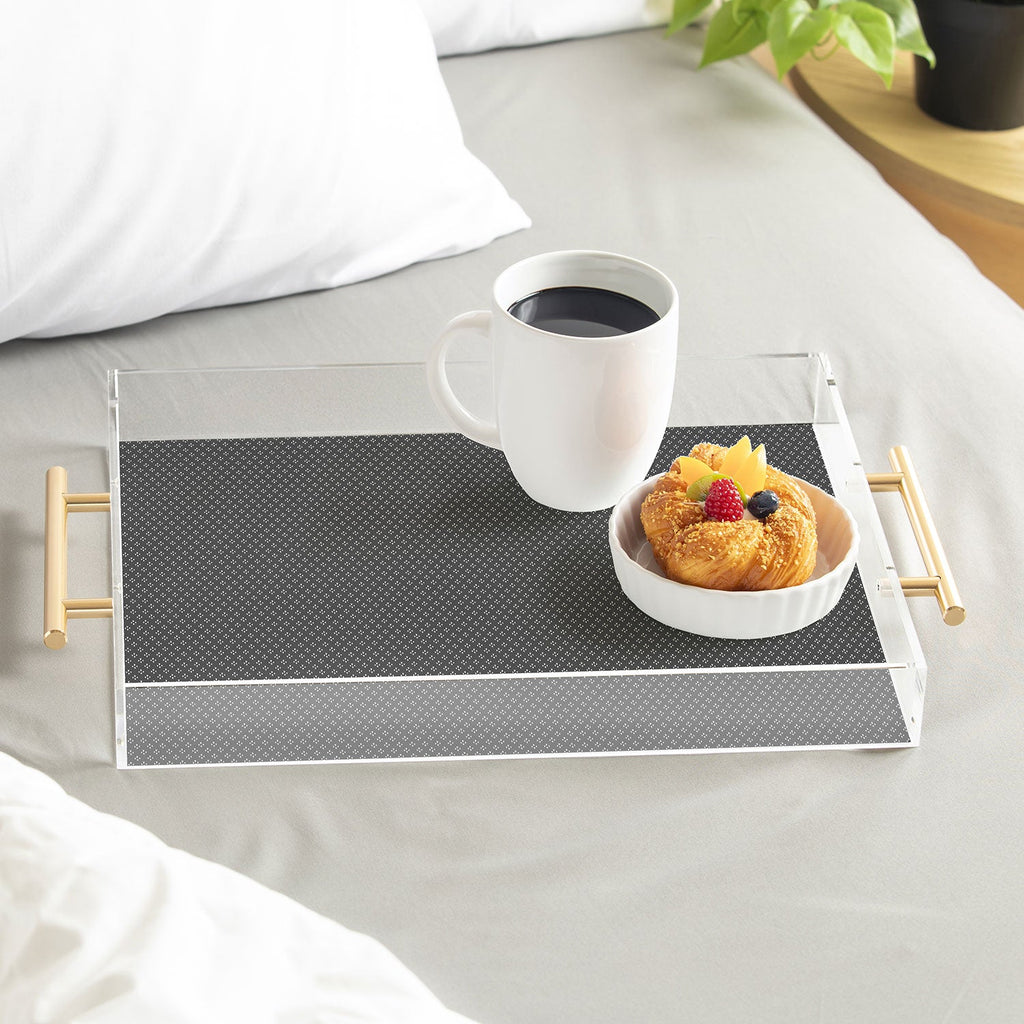 DENY Designs Block Print Dot Black Acrylic Tray