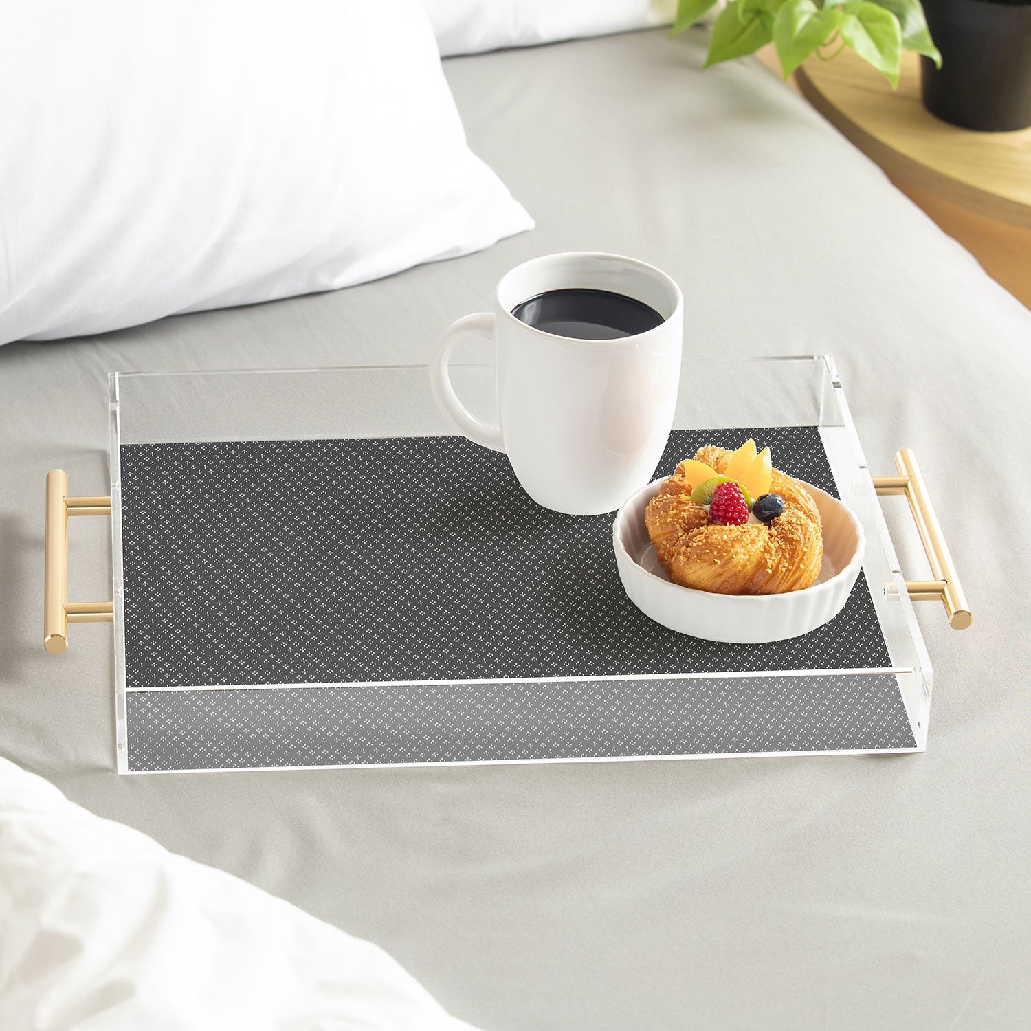 DENY Designs Block Print Dot Black Acrylic Tray