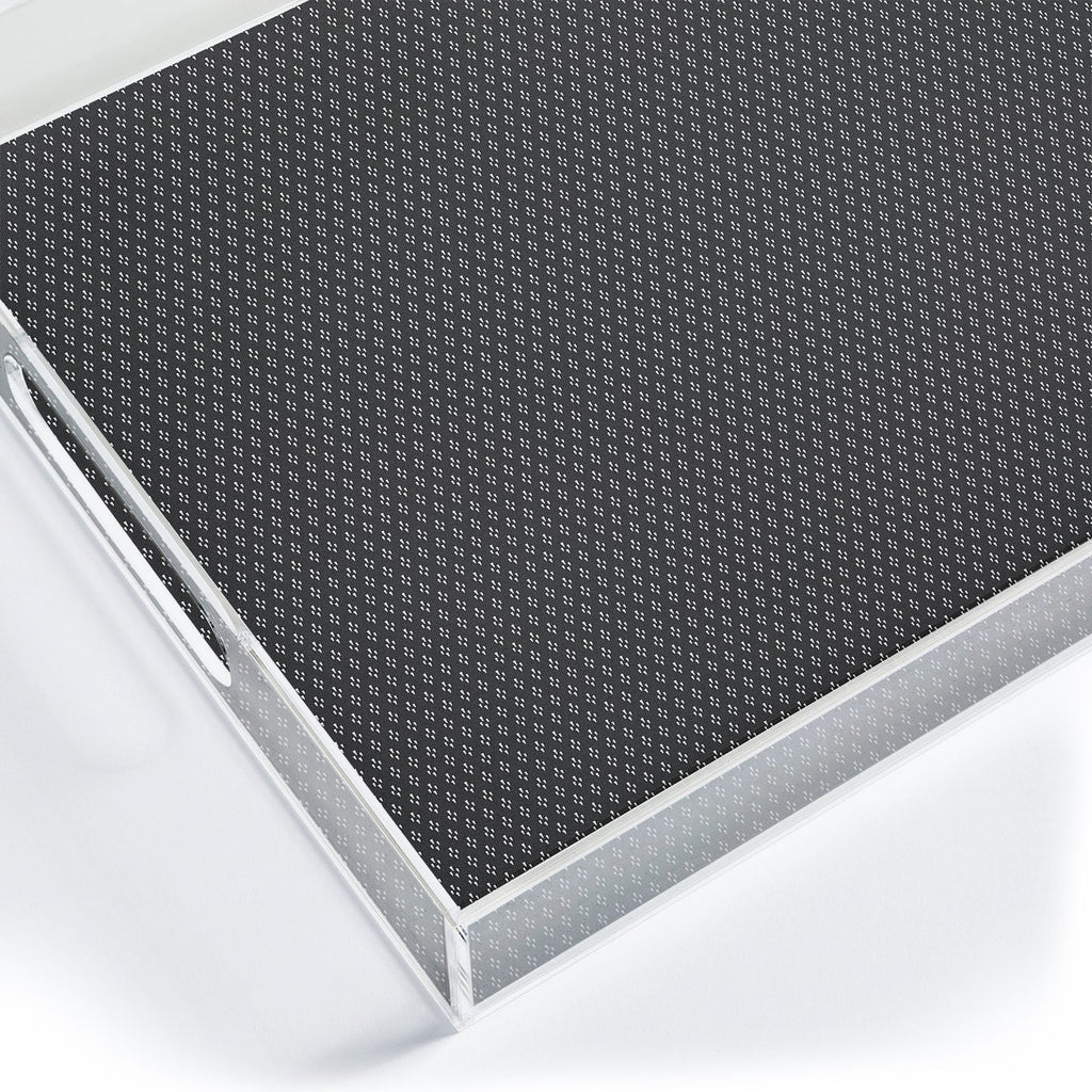 DENY Designs Block Print Dot Black Acrylic Tray