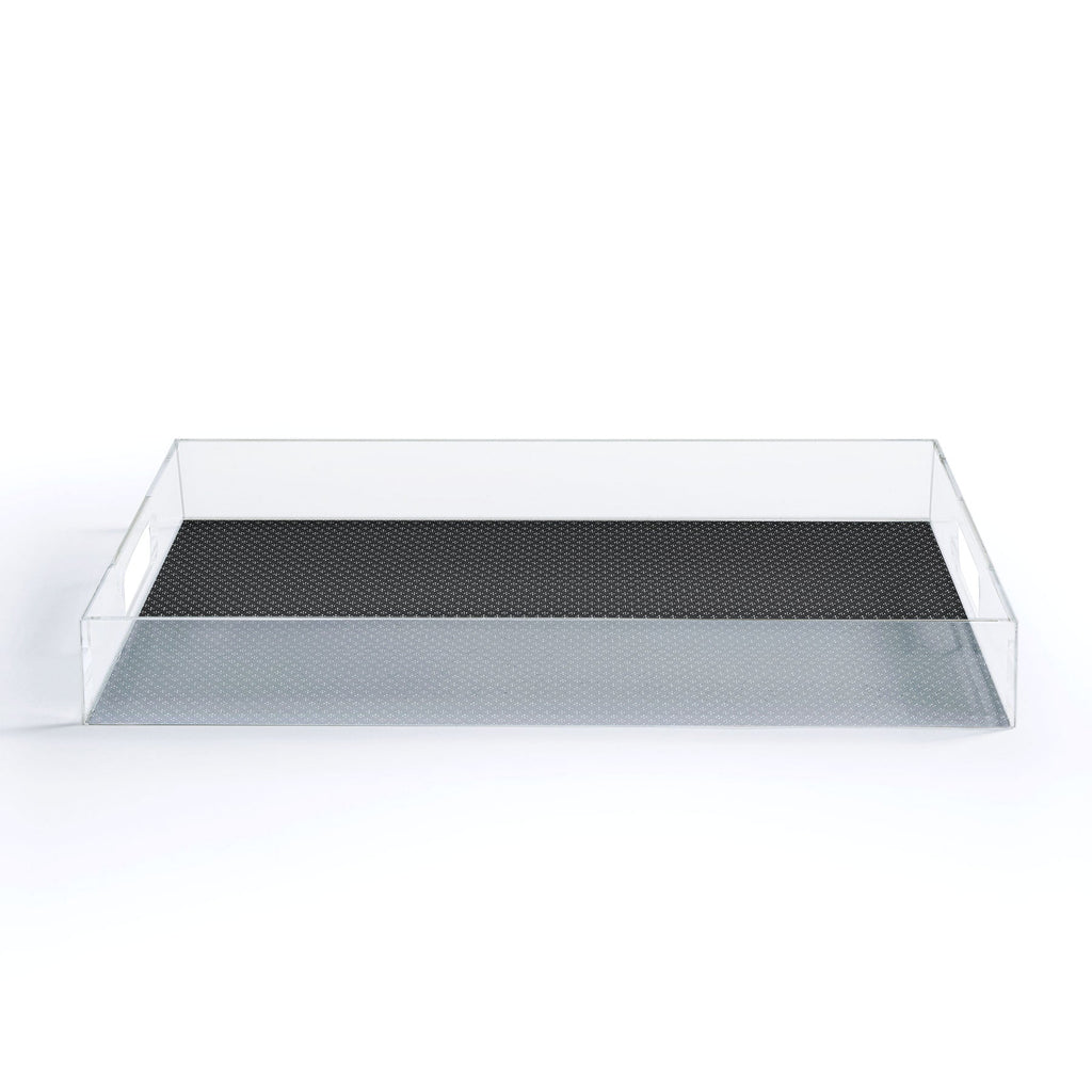 DENY Designs Block Print Dot Black Acrylic Tray