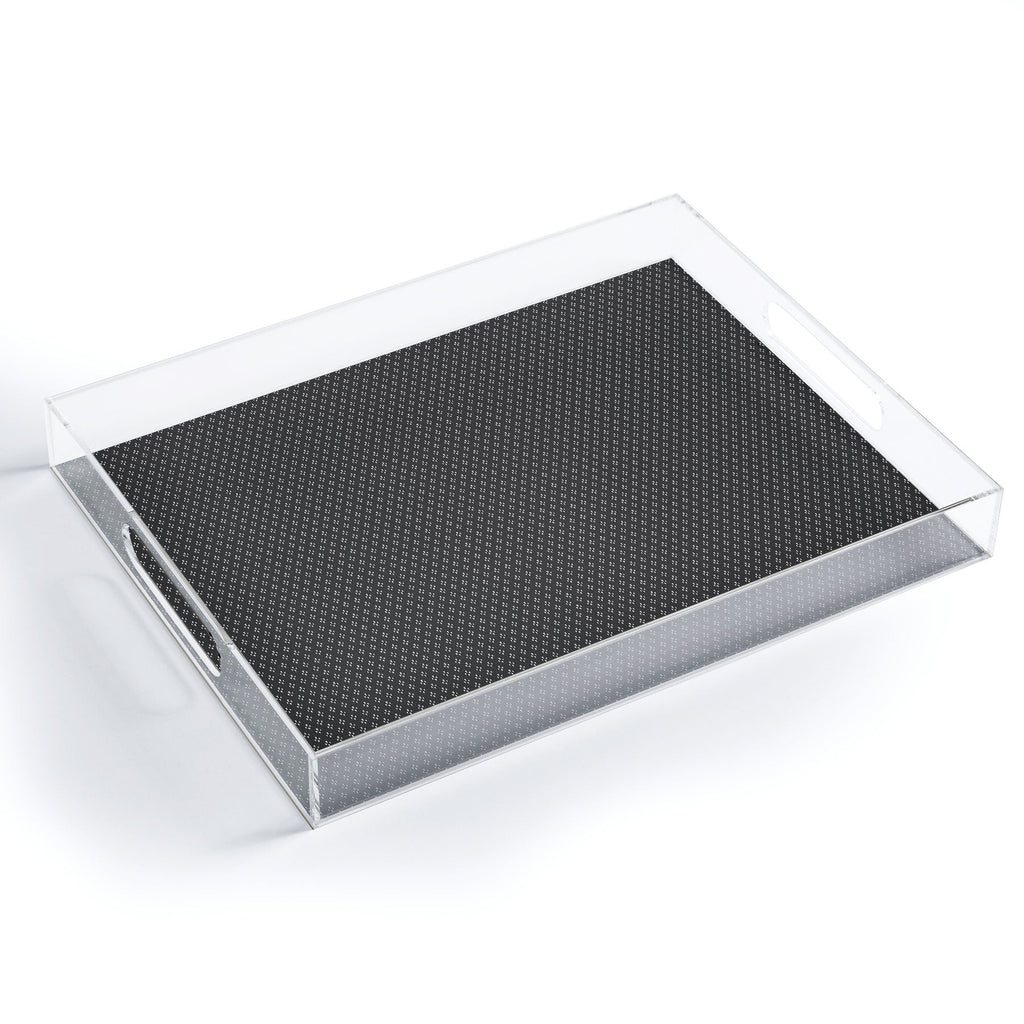 DENY Designs Block Print Dot Black Acrylic Tray