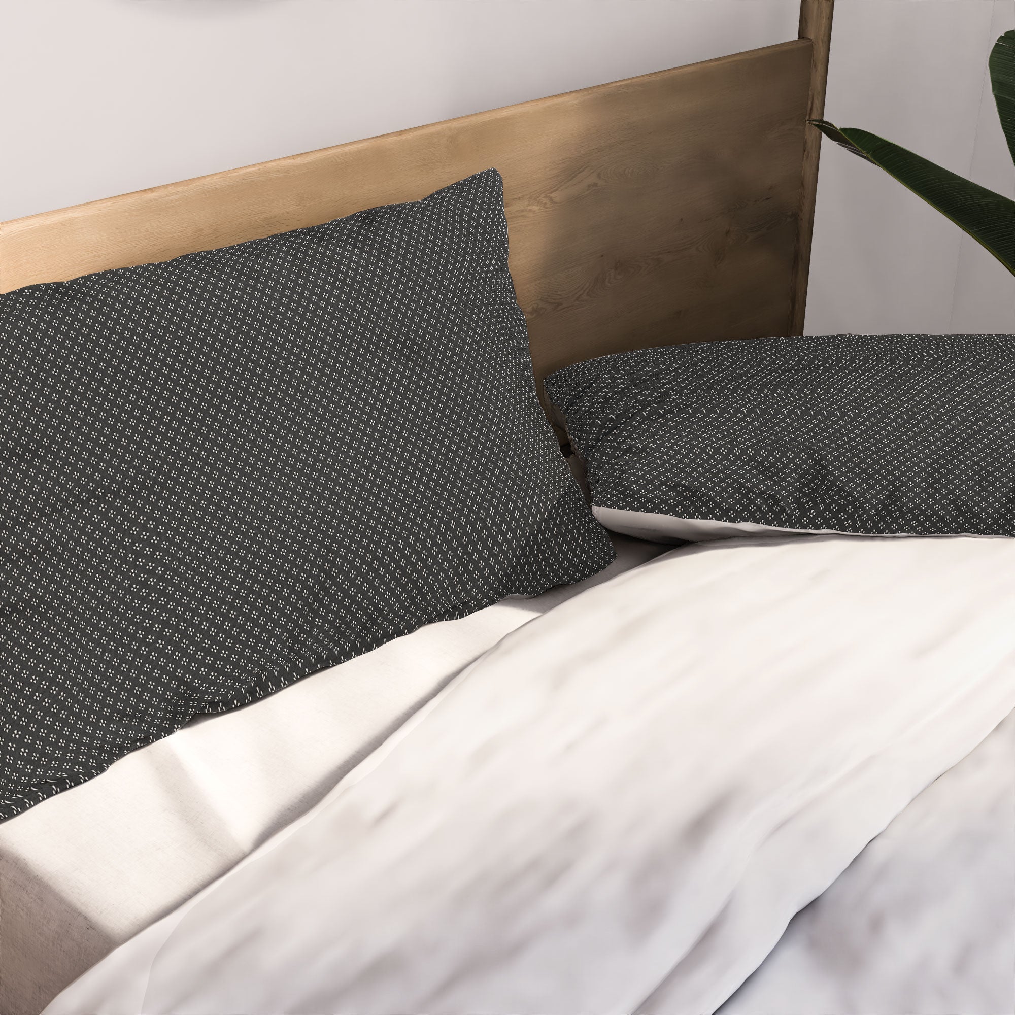 DENY Designs Block Print Dot Black Pillow Shams