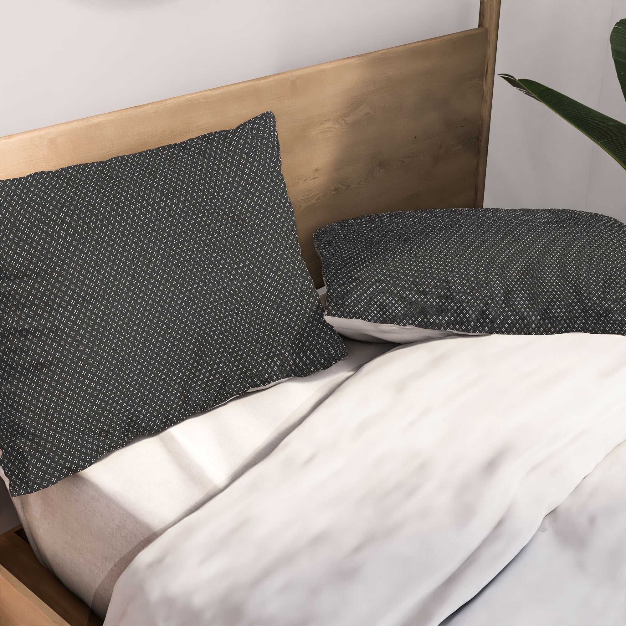 DENY Designs Block Print Dot Black Pillow Shams