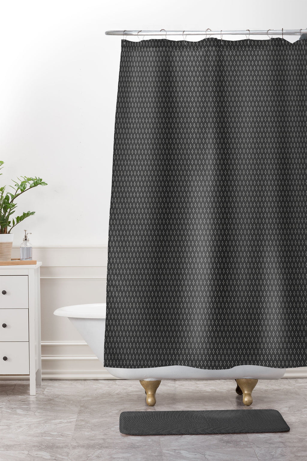 DENY Designs Block Print Dot Black Memory Foam Bath Mat