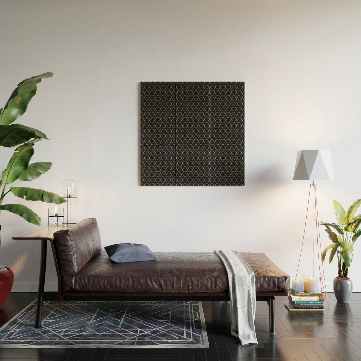 DENY Designs Block Print Dot Black Wood Wall Mural