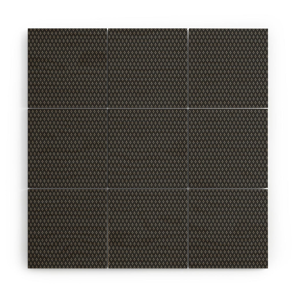 DENY Designs Block Print Dot Black Wood Wall Mural