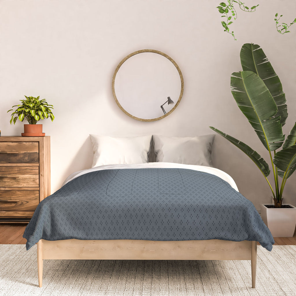 DENY Designs Block Print Dot Blue Comforter