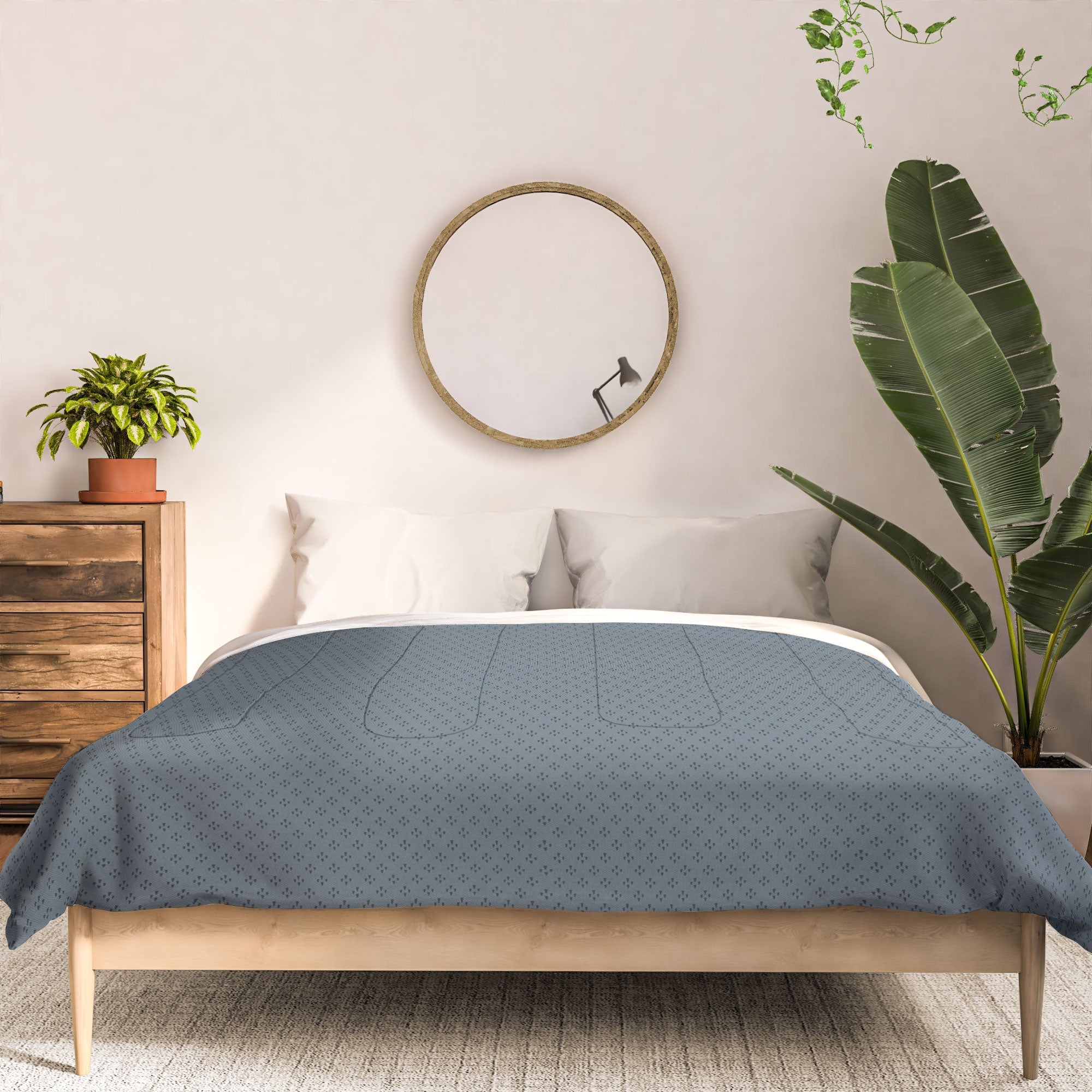 DENY Designs Block Print Dot Blue Comforter