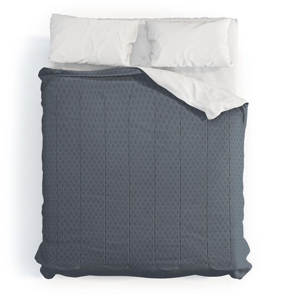 DENY Designs Block Print Dot Blue Comforter