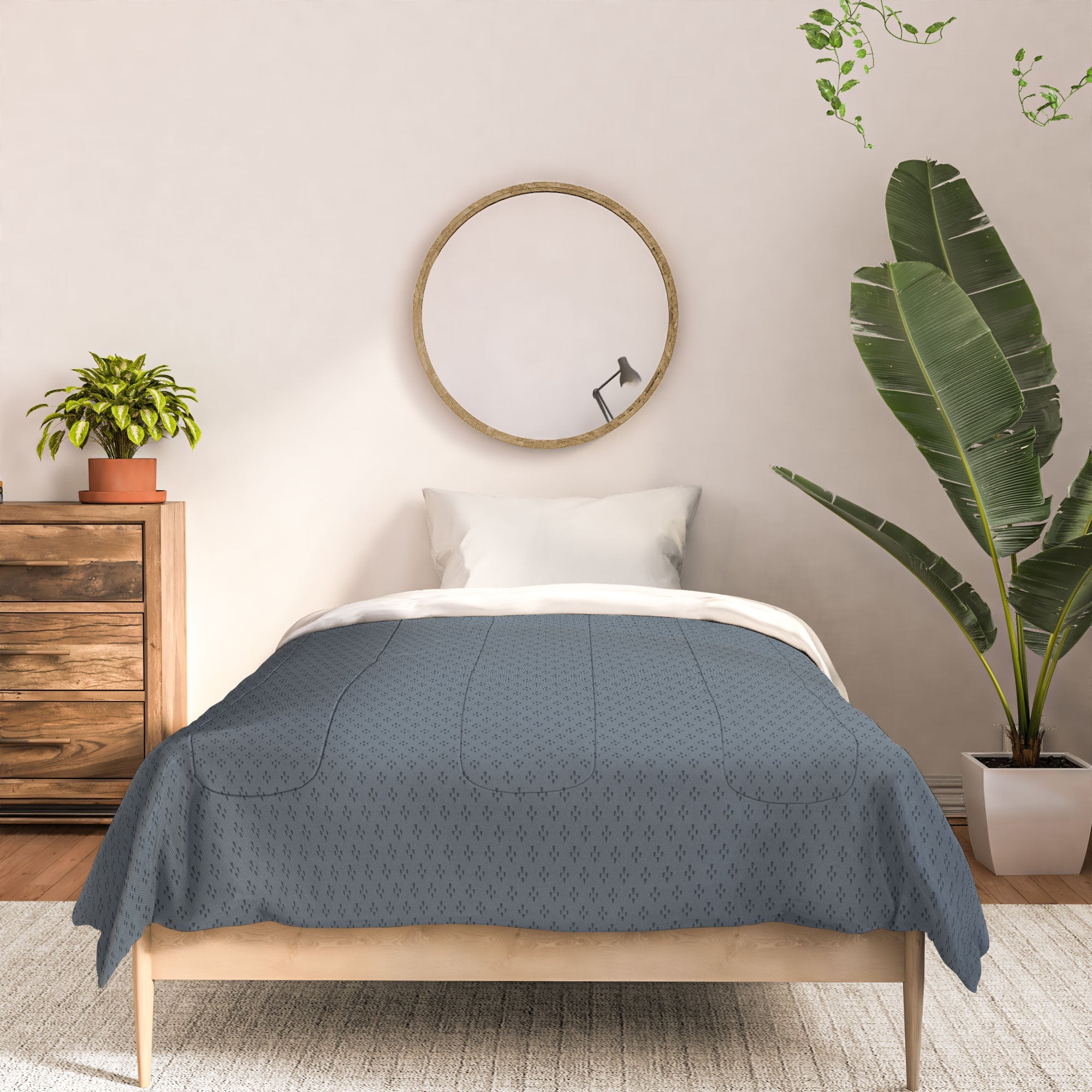 DENY Designs Block Print Dot Blue Comforter