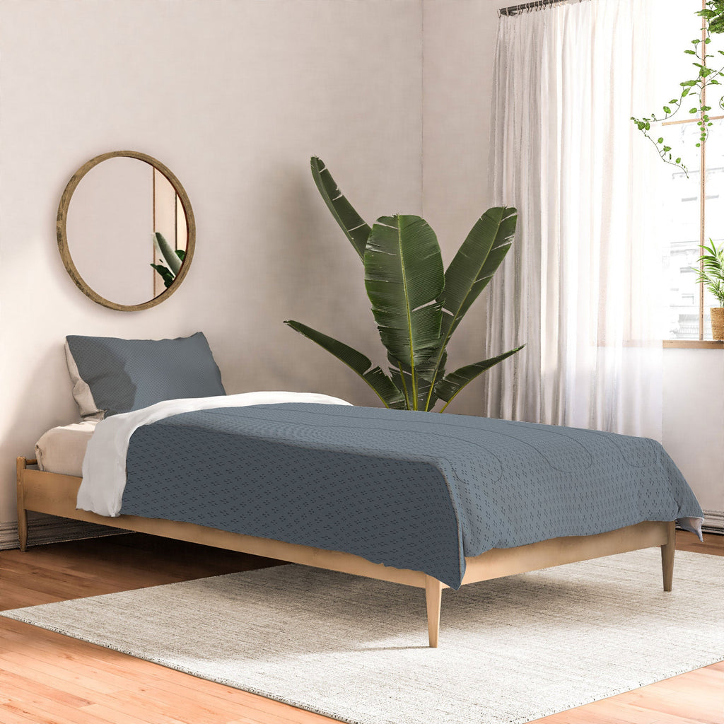 DENY Designs Block Print Dot Blue Comforter