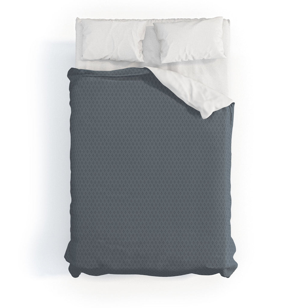DENY Designs Block Print Dot Blue Duvet Cover