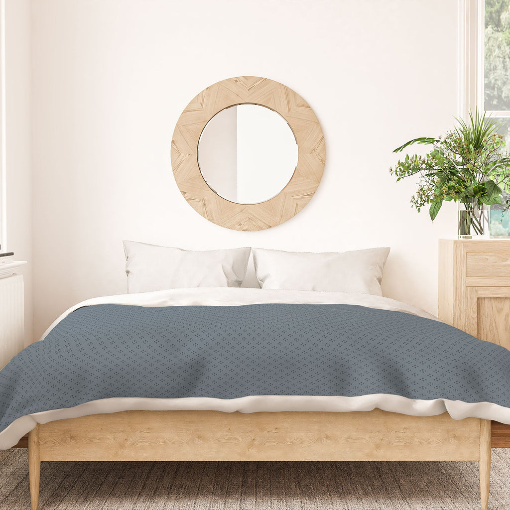 DENY Designs Block Print Dot Blue Duvet Cover