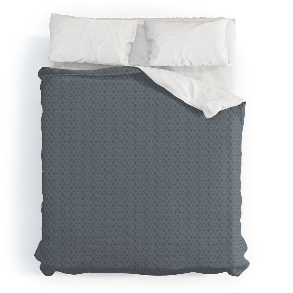 DENY Designs Block Print Dot Blue Duvet Cover