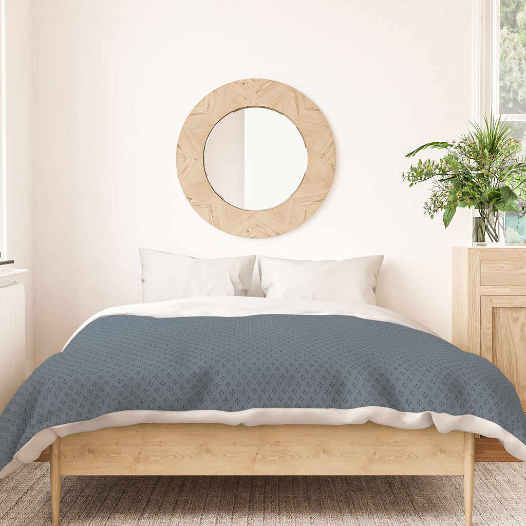 DENY Designs Block Print Dot Blue Duvet Cover
