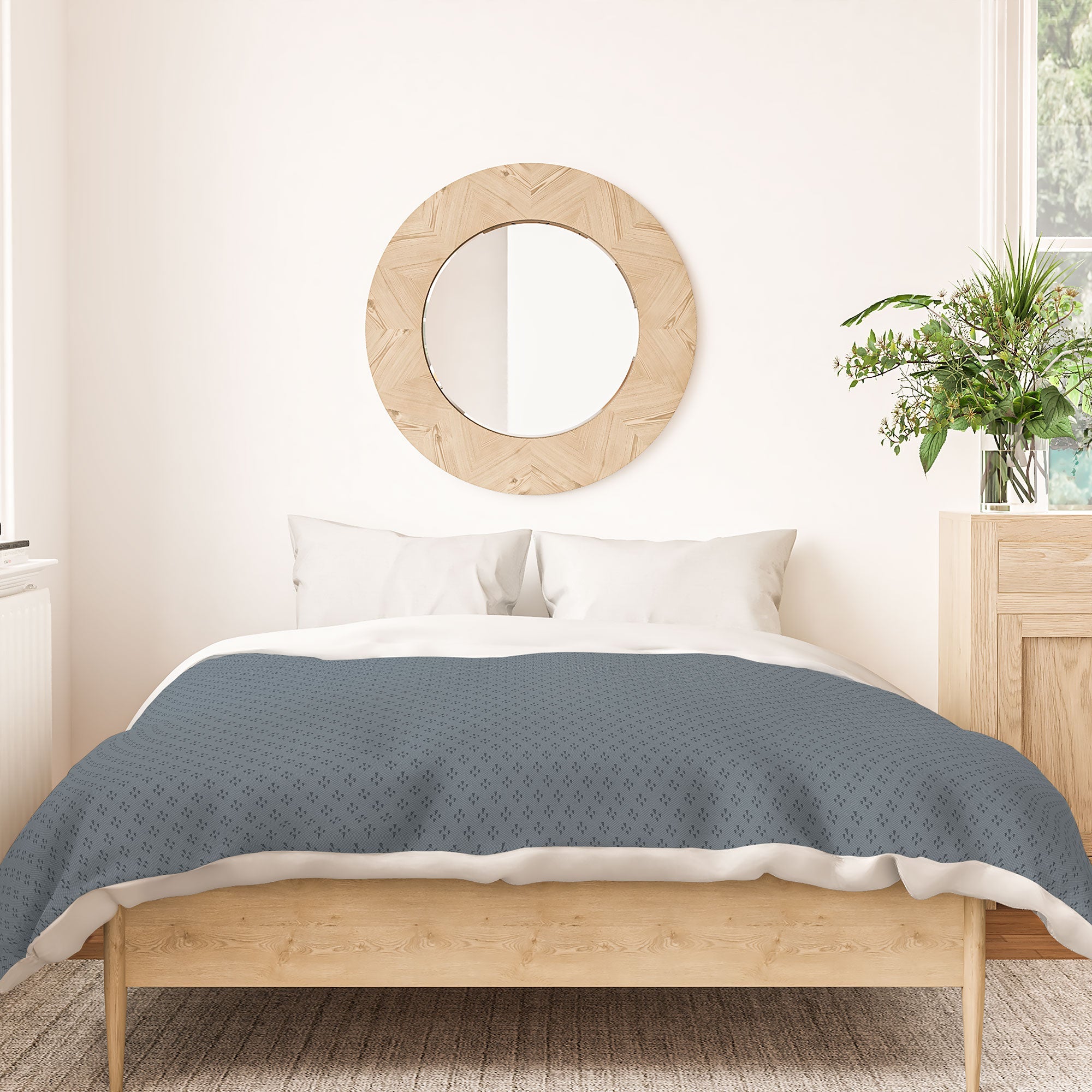 DENY Designs Block Print Dot Blue Duvet Cover