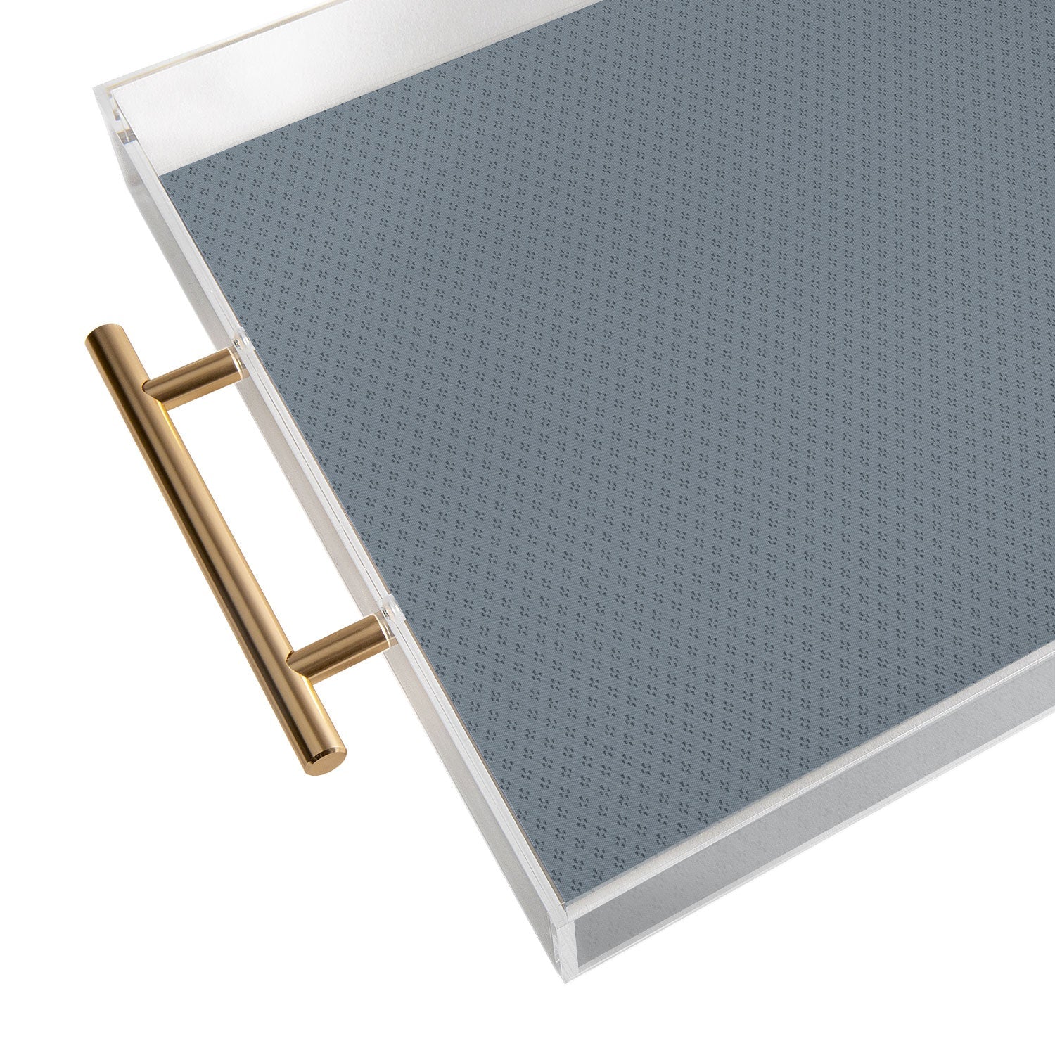 DENY Designs Block Print Dot Blue Acrylic Tray