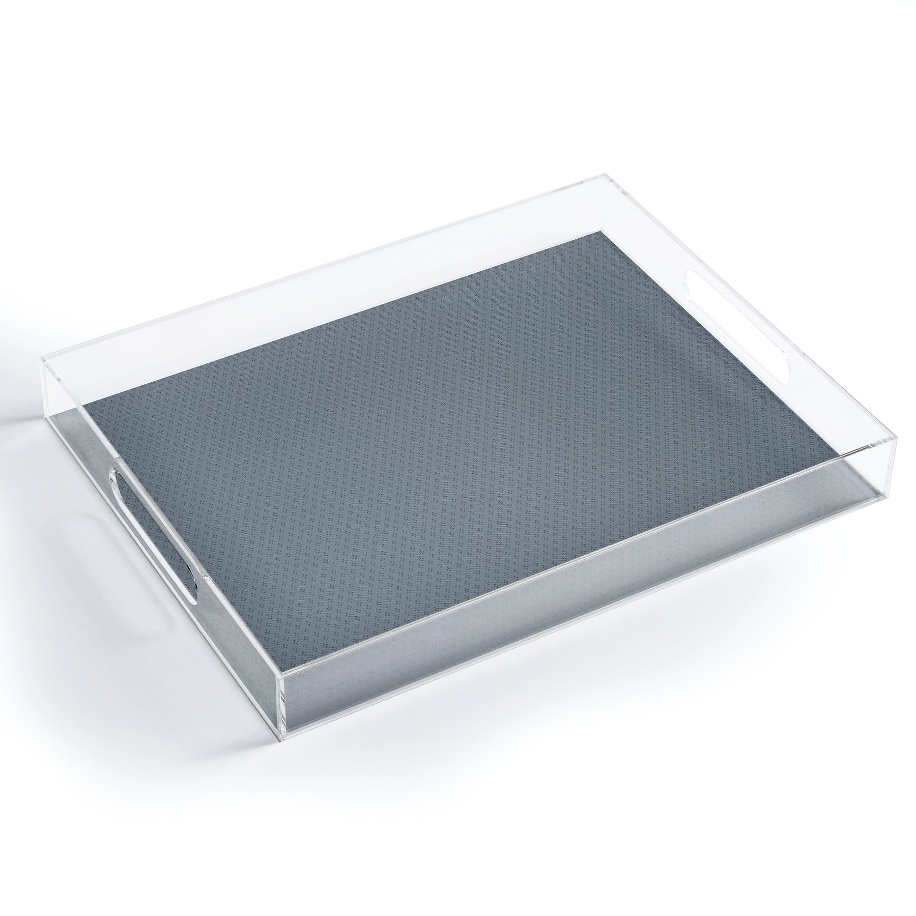 DENY Designs Block Print Dot Blue Acrylic Tray
