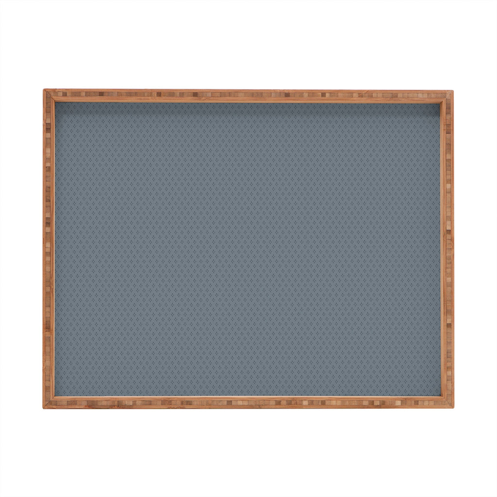 DENY Designs Block Print Dot Blue Rectangular Tray