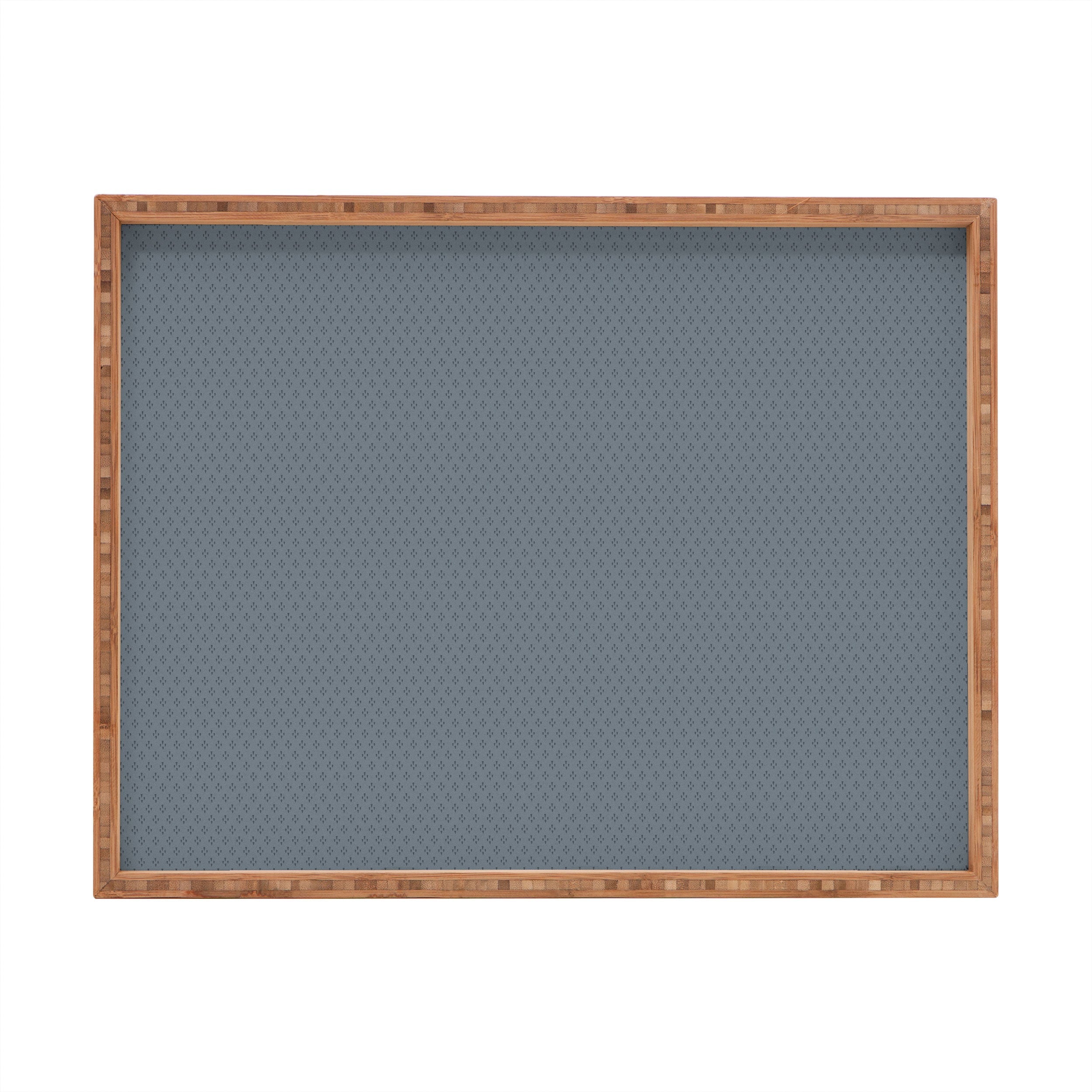 DENY Designs Block Print Dot Blue Rectangular Tray
