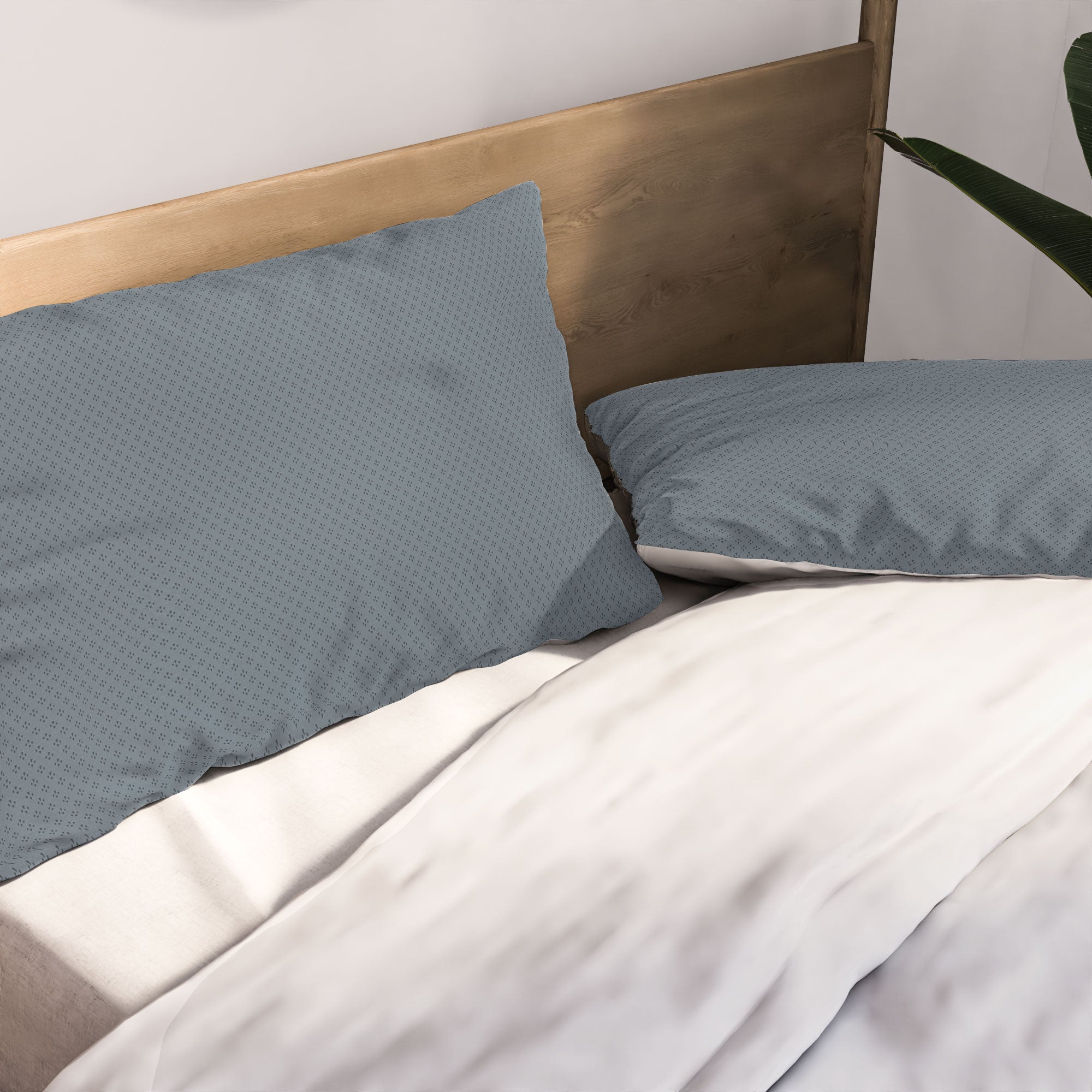 DENY Designs Block Print Dot Blue Pillow Shams