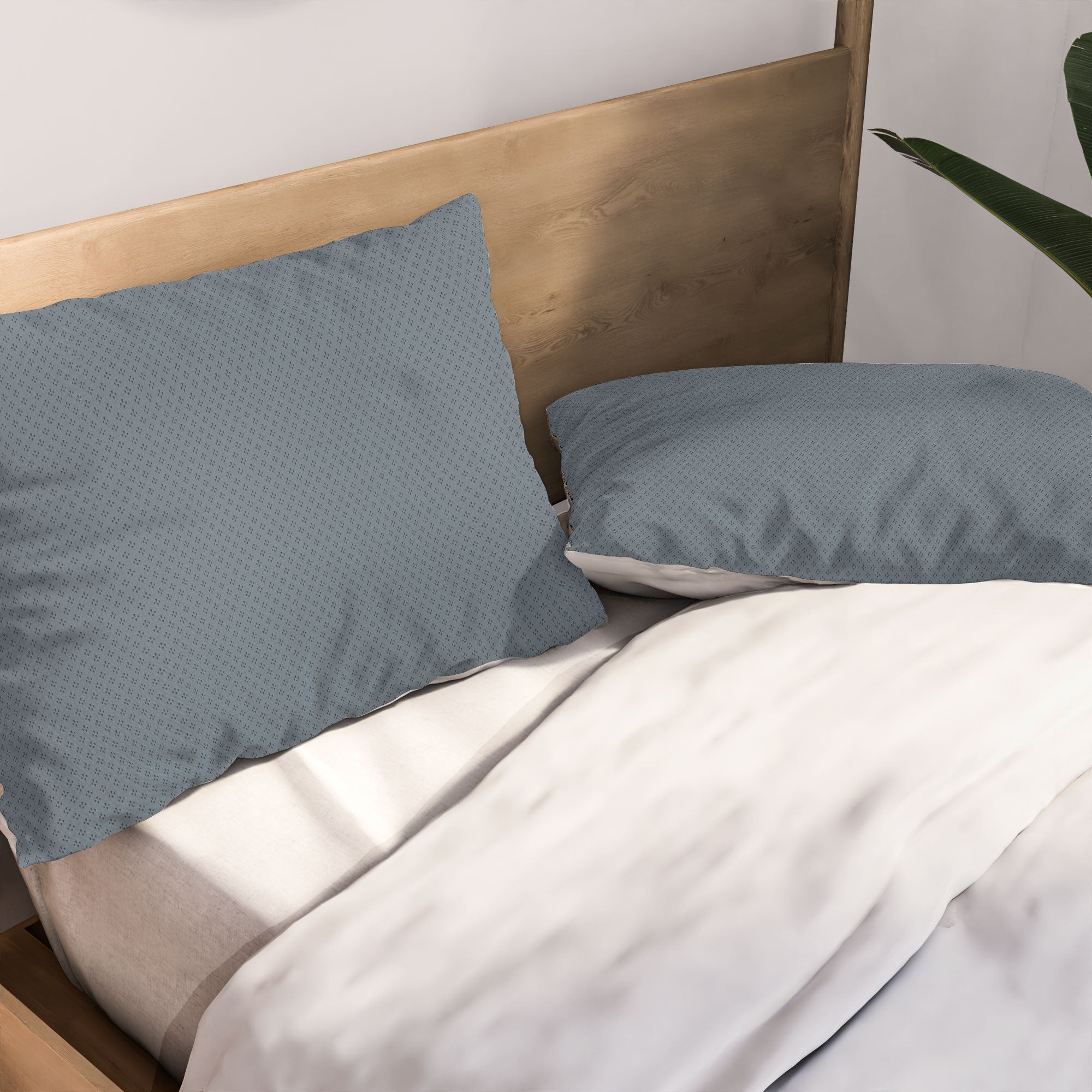 DENY Designs Block Print Dot Blue Pillow Shams