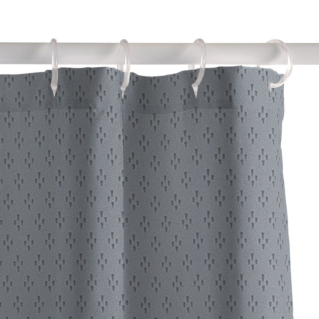 DENY Designs Block Print Dot Blue Shower Curtain
