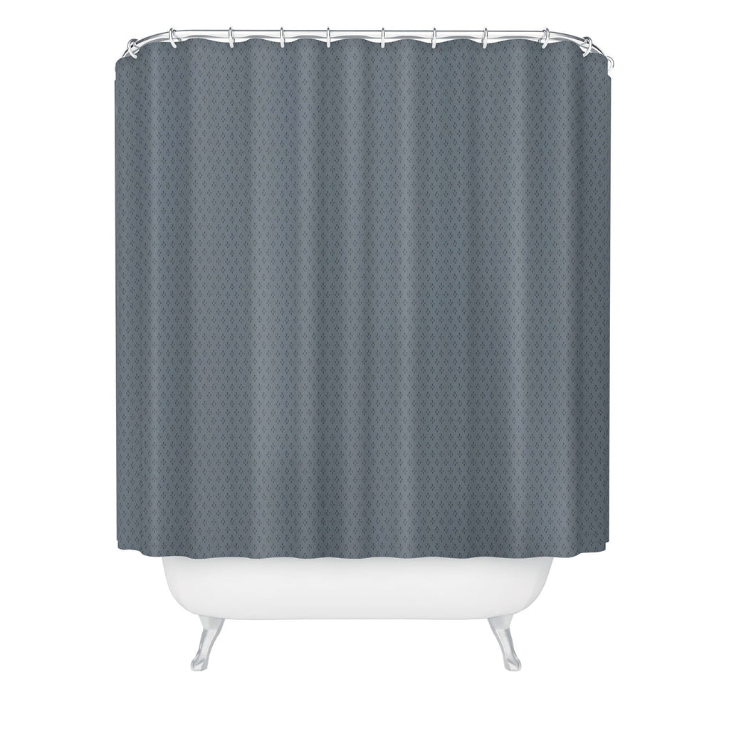 DENY Designs Block Print Dot Blue Shower Curtain