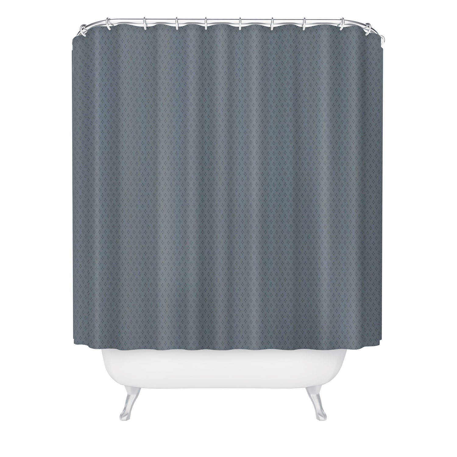 DENY Designs Block Print Dot Blue Shower Curtain
