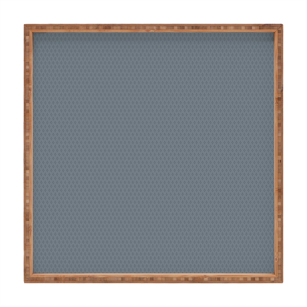 DENY Designs Block Print Dot Blue Square Tray
