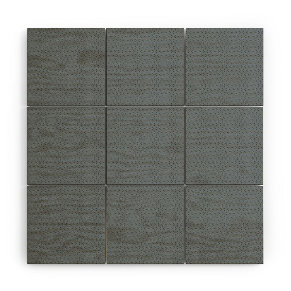 DENY Designs Block Print Dot Blue Wood Wall Mural