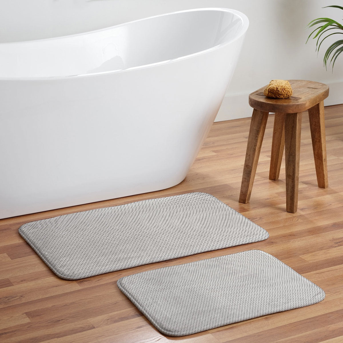 DENY Designs Block Print Dot Cream Memory Foam Bath Mat