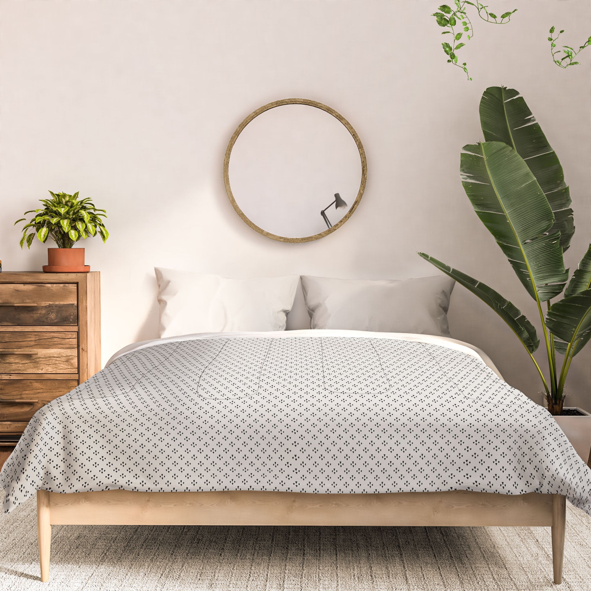 DENY Designs Block Print Dot Cream Comforter