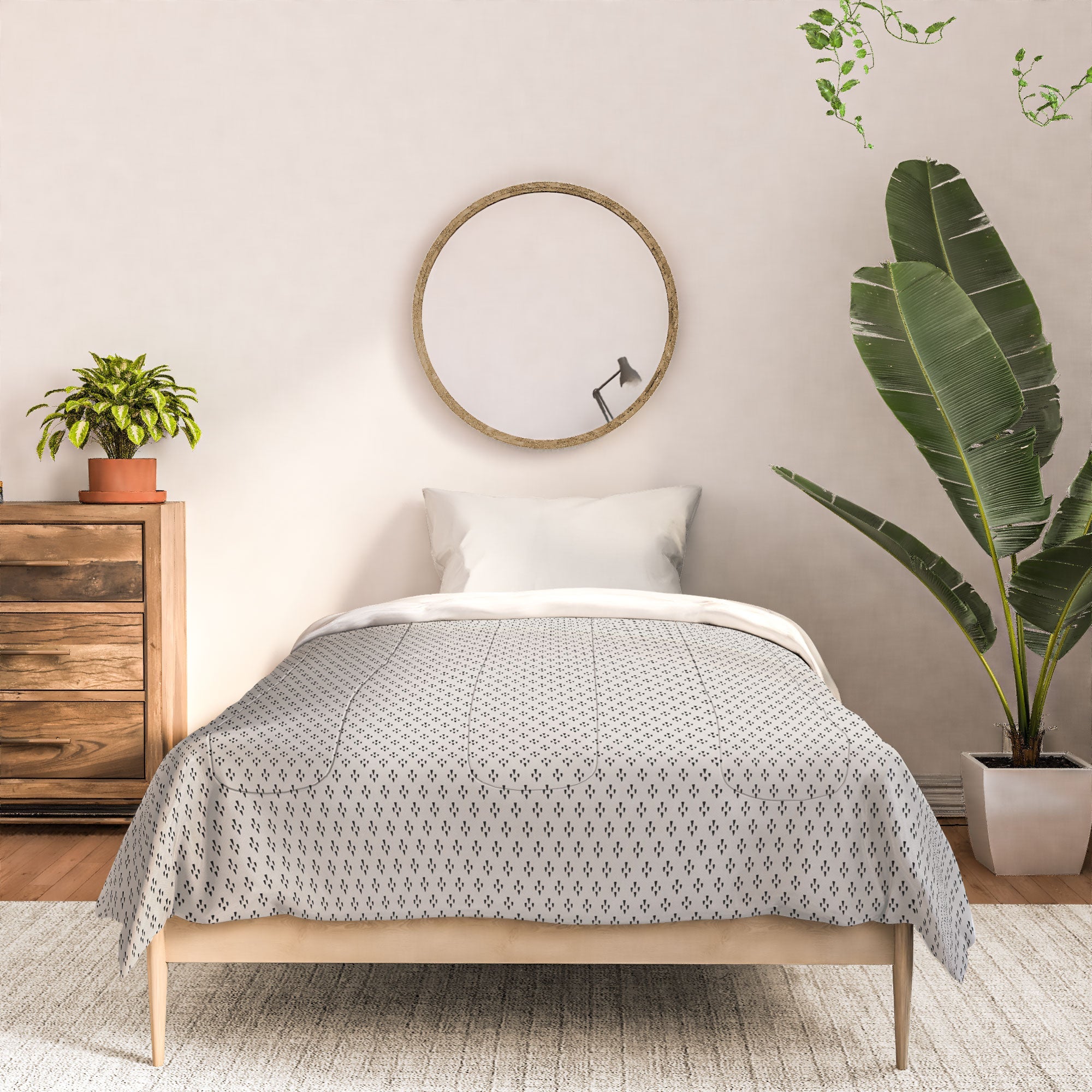 DENY Designs Block Print Dot Cream Comforter