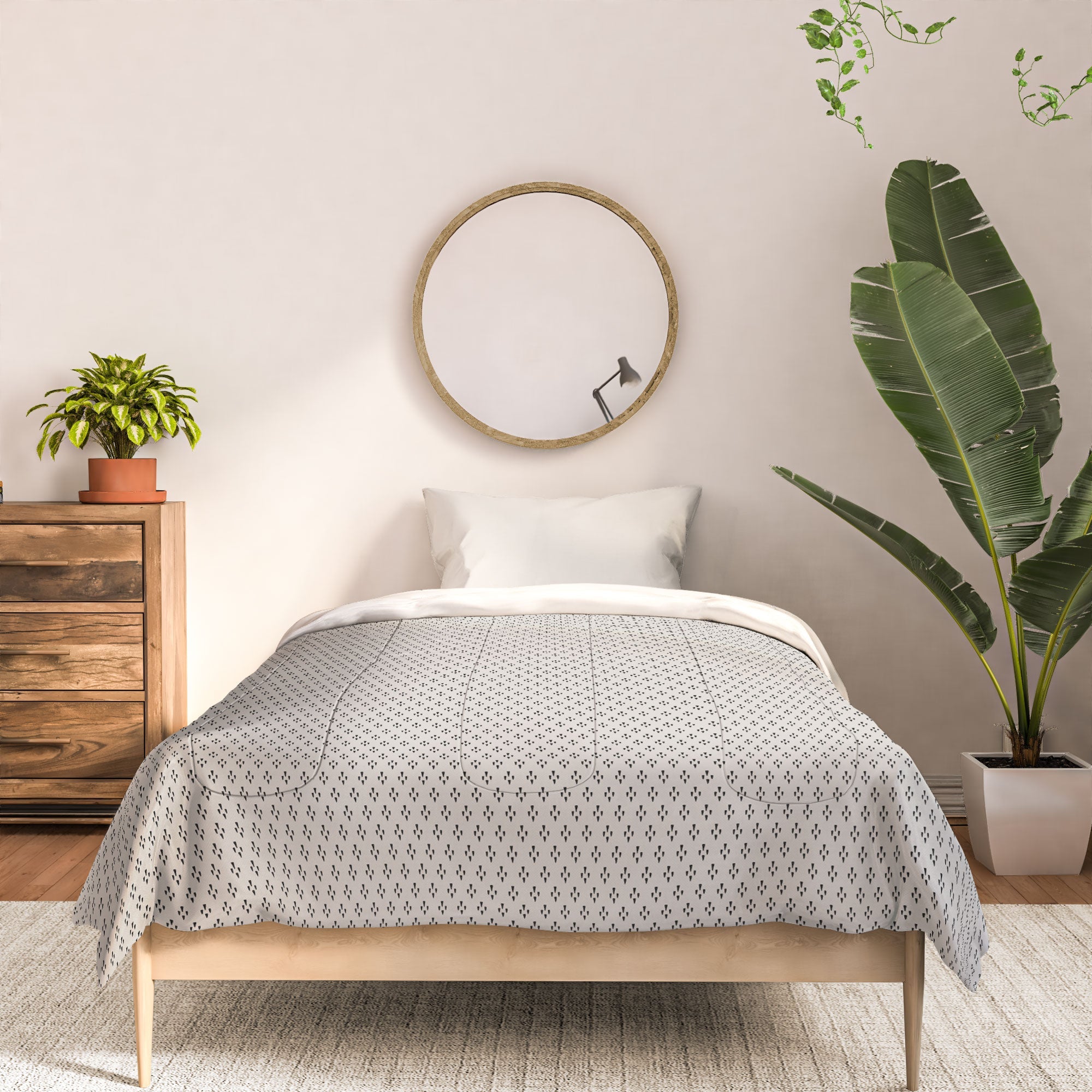 DENY Designs Block Print Dot Cream Comforter
