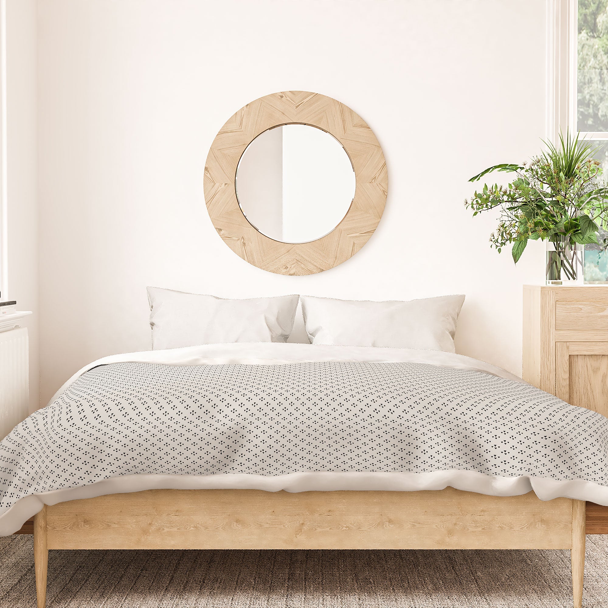 DENY Designs Block Print Dot Cream Duvet Cover
