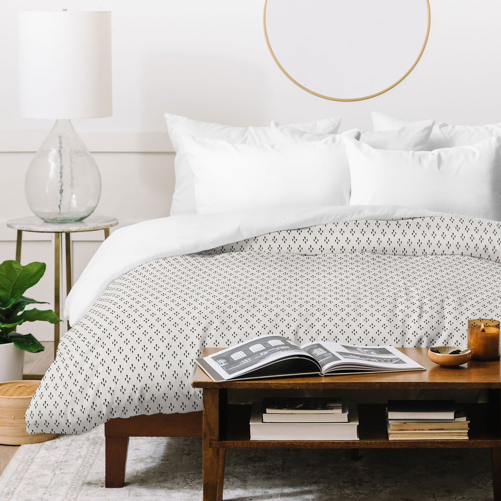 DENY Designs Block Print Dot Cream Duvet Cover