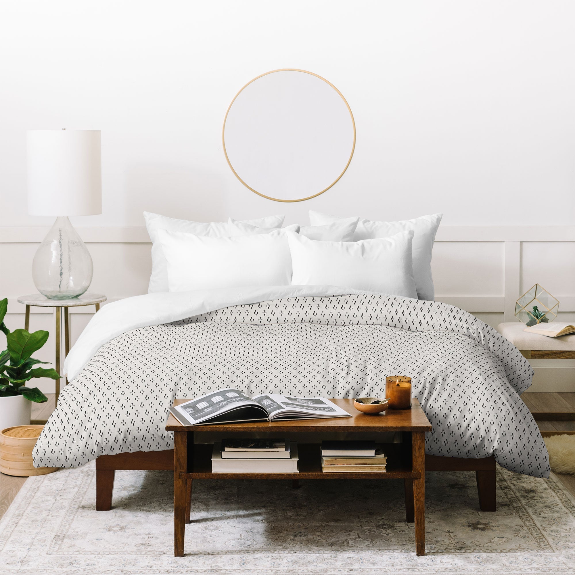 DENY Designs Block Print Dot Cream Duvet Cover