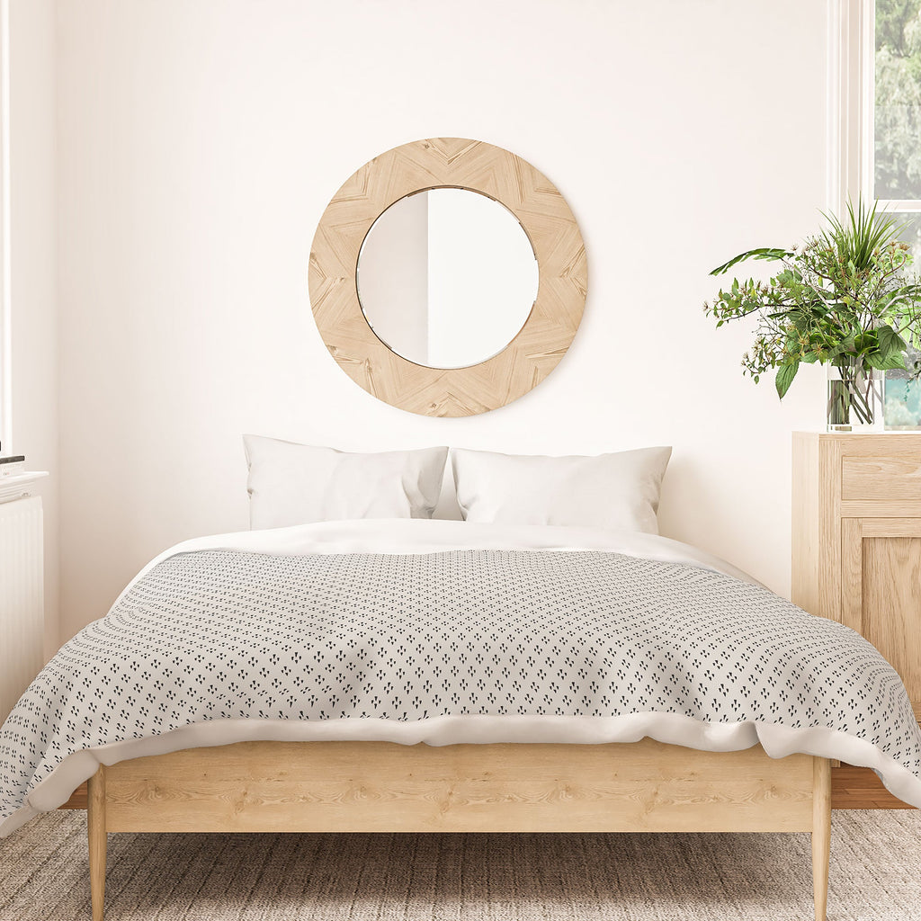 DENY Designs Block Print Dot Cream Duvet Cover
