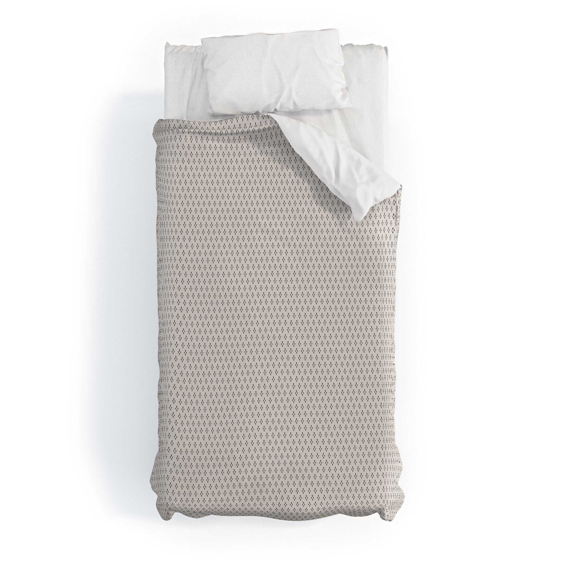 DENY Designs Block Print Dot Cream Duvet Cover