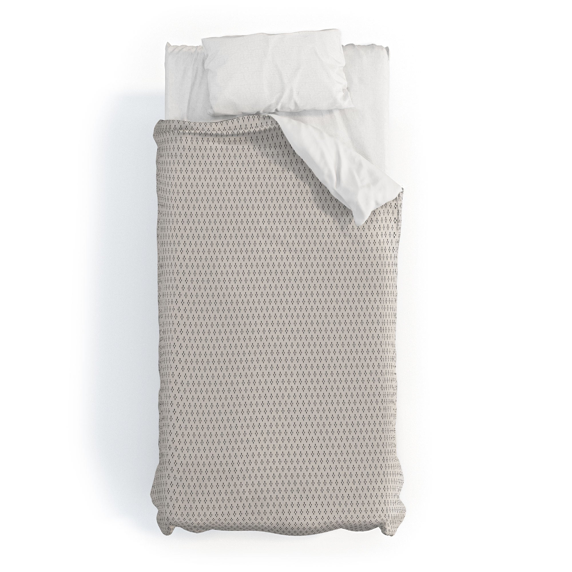 DENY Designs Block Print Dot Cream Duvet Cover