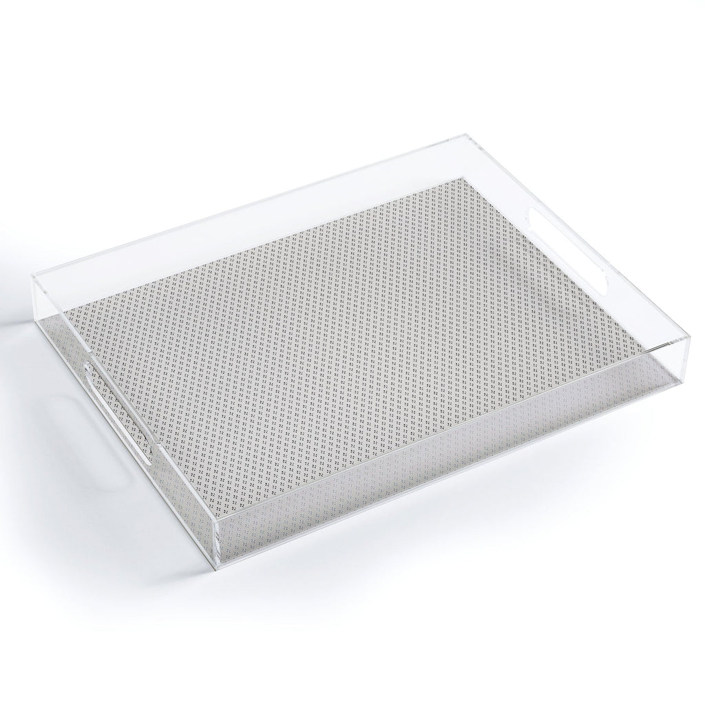 DENY Designs Block Print Dot Cream Acrylic Tray