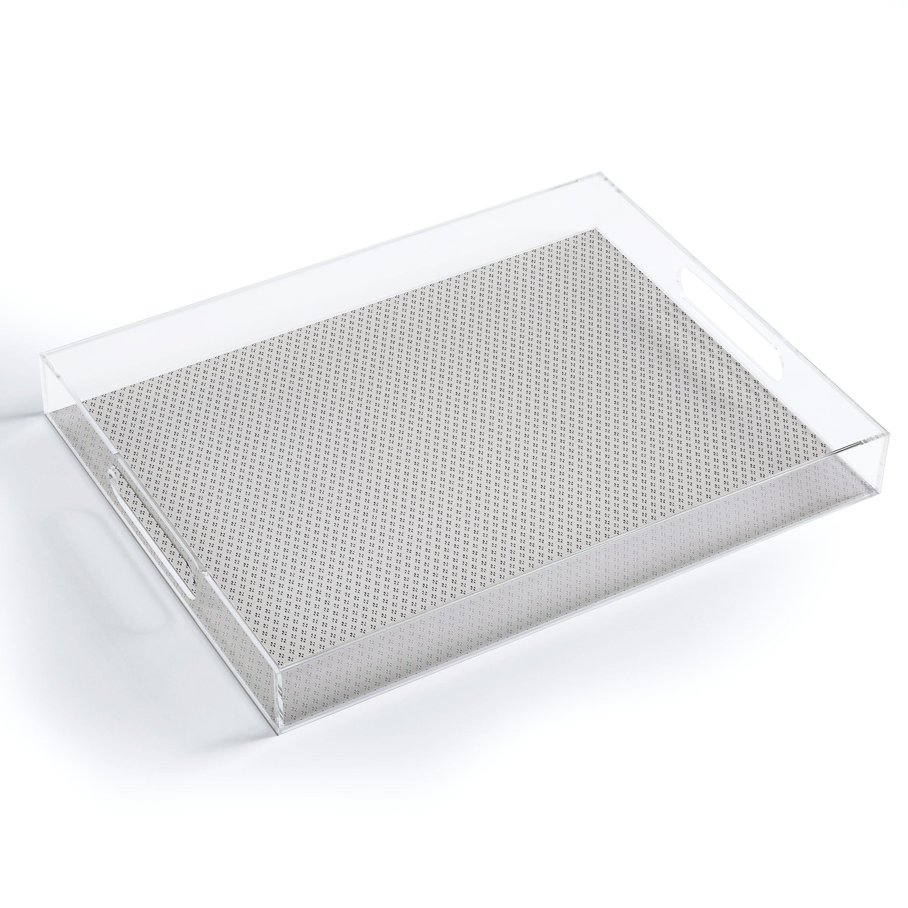 DENY Designs Block Print Dot Cream Acrylic Tray