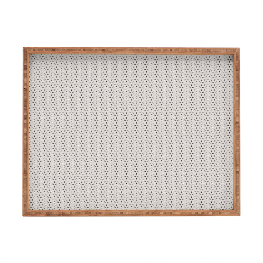 DENY Designs Block Print Dot Cream Rectangular Tray