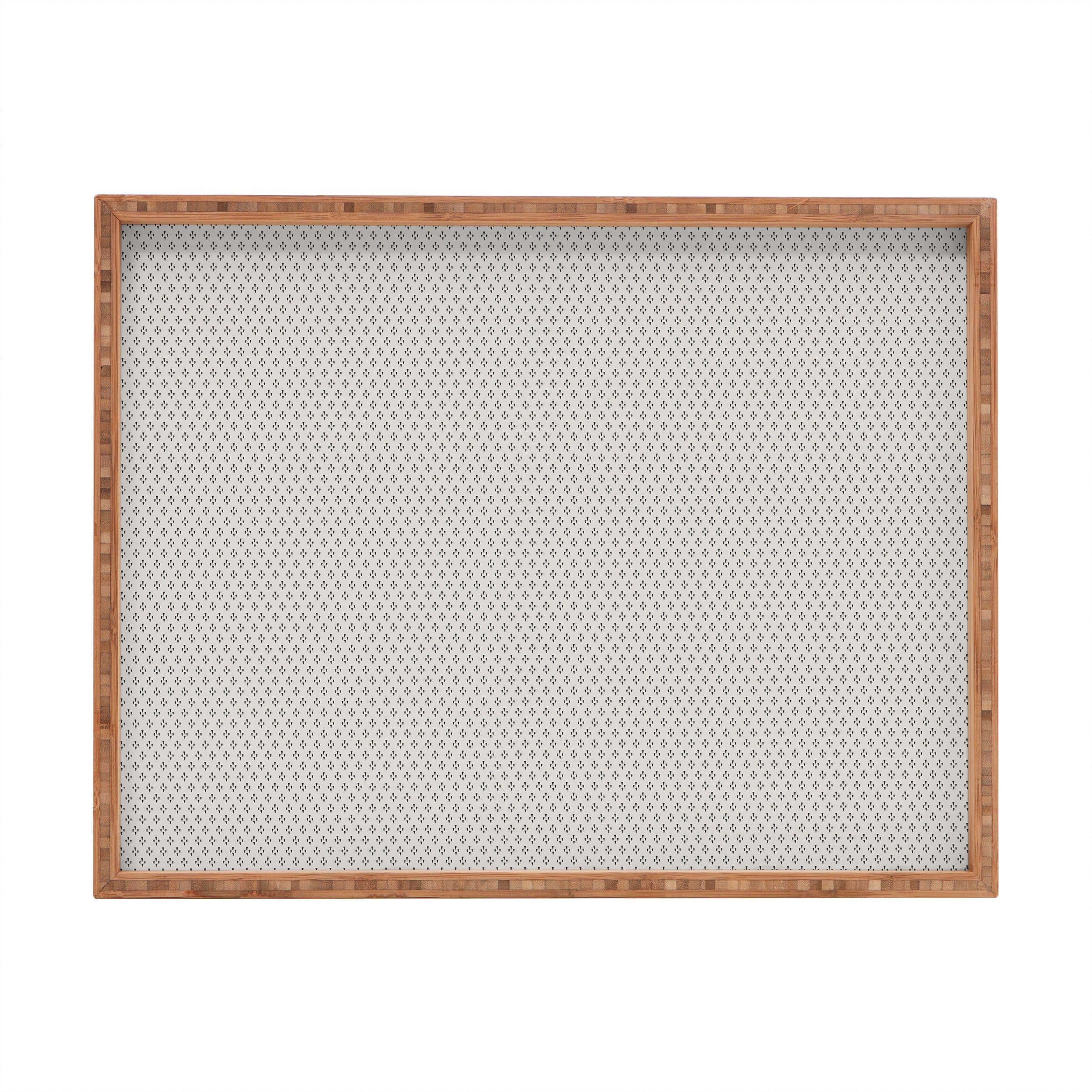 DENY Designs Block Print Dot Cream Rectangular Tray