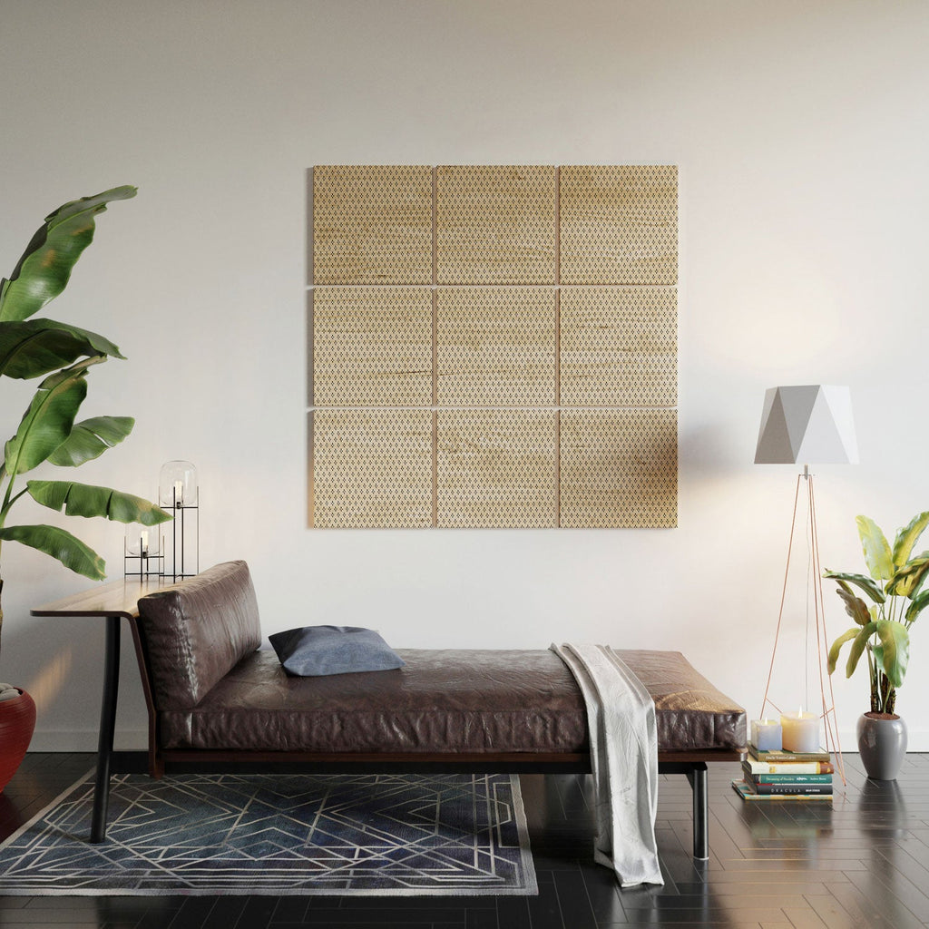 DENY Designs Block Print Dot Cream Wood Wall Mural