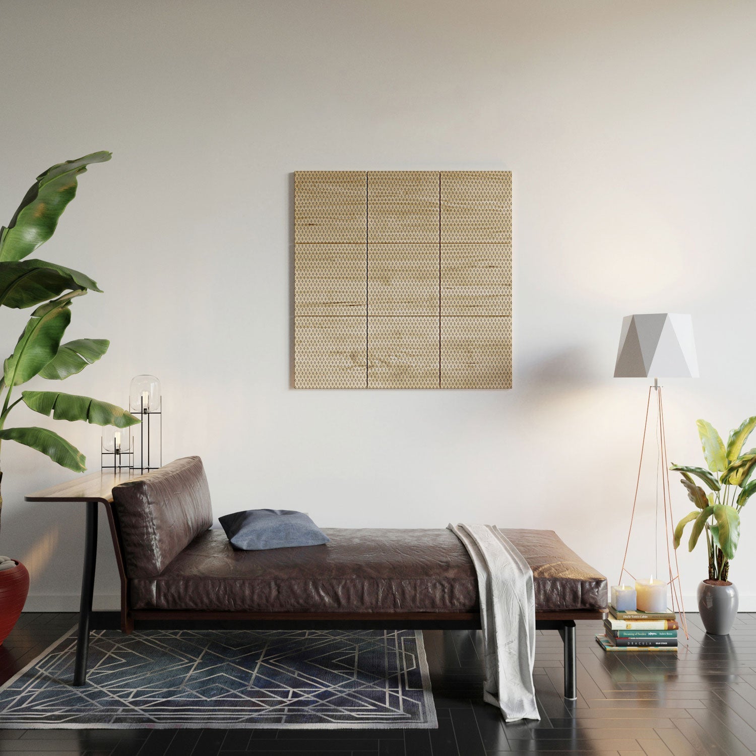 DENY Designs Block Print Dot Cream Wood Wall Mural
