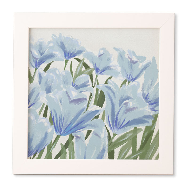 DENY Designs blue blooms Framed Wall Art