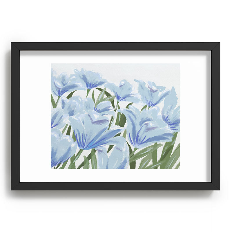 DENY Designs blue blooms Recessed Framing Rectangle