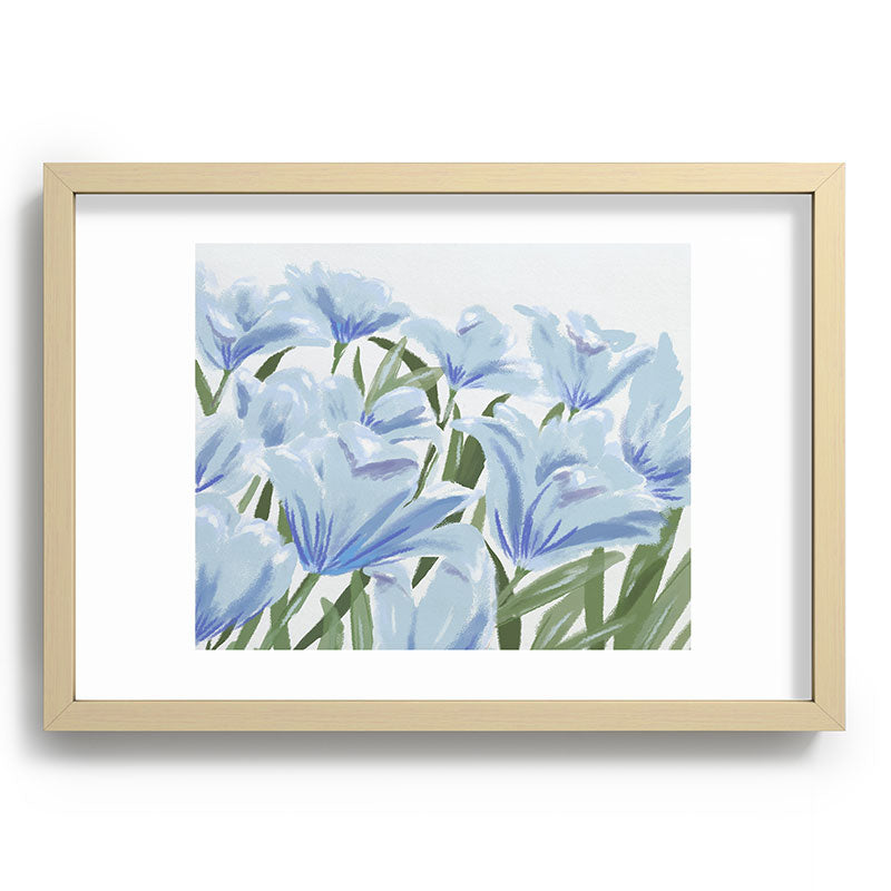 DENY Designs blue blooms Recessed Framing Rectangle